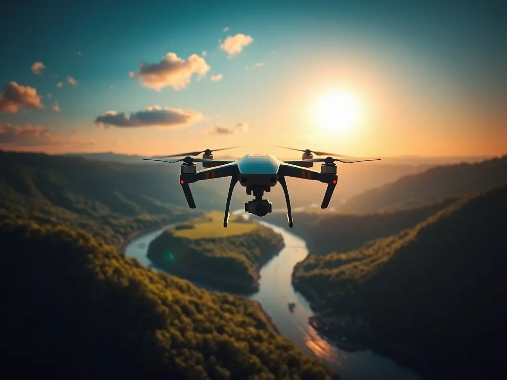 A drone shot capturing a wide aerial view of a resort nestled in the Pocono Mountains, showcasing its expansive grounds and scenic surroundings.